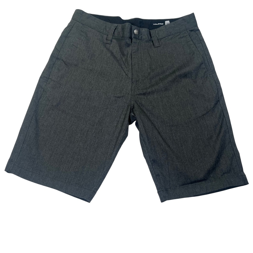 Volcom Chino Shorts Mens 30 Gray Stretch Heathered Skater Casual Grunge Punk